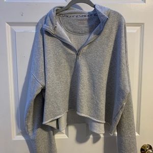 aerie cropped quarter zip sweatshirt